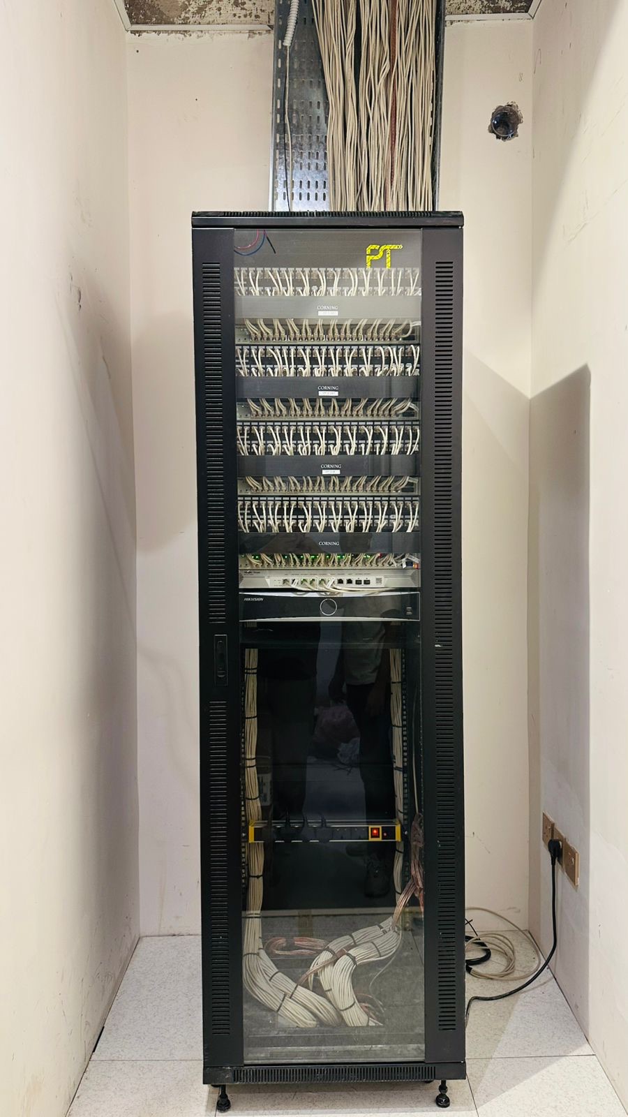 Completed network cabinet